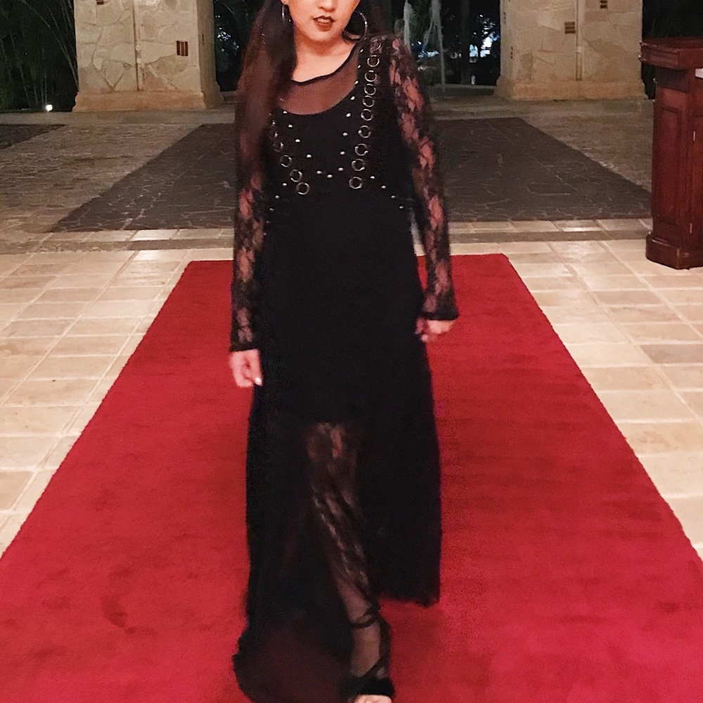 Black lace Maxi Dress gothic style